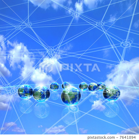 Billiards on the earth in the internet space 7641894