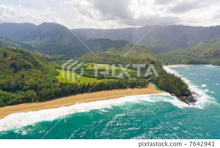夏威夷考艾島海島Rumahai海灘海灘航拍照片 夏威夷考艾島海島Rumahai海灘海灘航拍照片 7642941