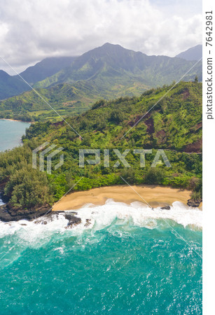 Hawaii Kauai Island Rumahai Beach beach aerial photograph Hawaii Kauai Island Rumahai Beach beach aerial photograph 7642981
