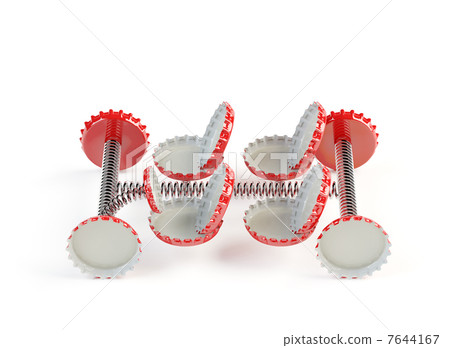 Car with helix and bottle cap 7644167