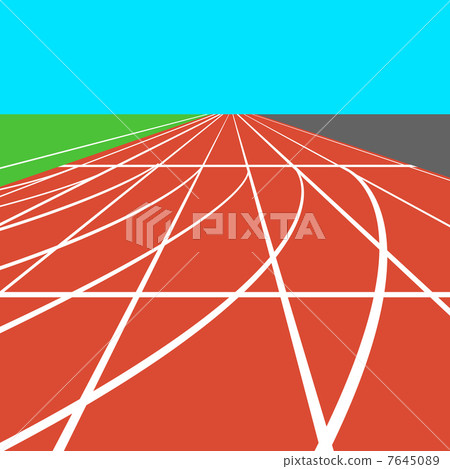 Red treadmill at the stadium with white lines. vector illustrat Red treadmill at the stadium with white lines. vector illustrat 7645089