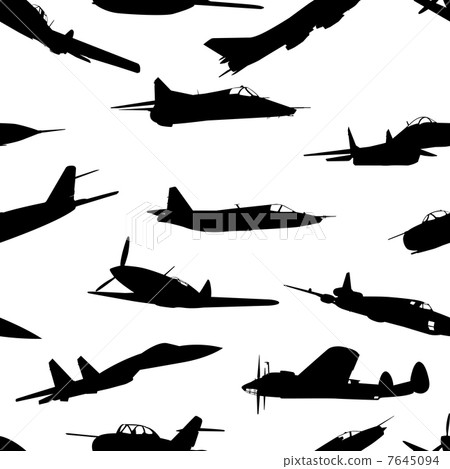 combat aircraft silhouettes. vector illustration . Seamless wal combat aircraft silhouettes. vector illustration . Seamless wal 7645094