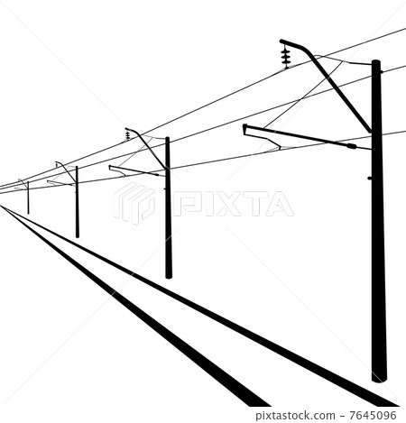 Railroad overhead lines. Contact wire. Vector illustration. Railroad overhead lines. Contact wire. Vector illustration. 7645096