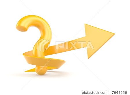 Question sign with arrow 7645236