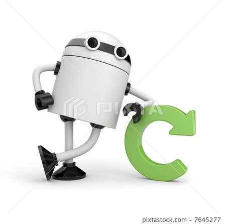 Robot with refresh icon Robot with refresh icon 7645277