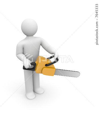 Person hold chainsaw 7645333