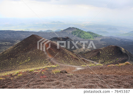 view on Etna craters view on Etna craters 7645387
