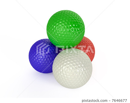 Colour golf balls isolated 7646677