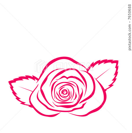Rose in hand drawn style isolated on white background Rose in hand drawn style isolated on white background 7650688