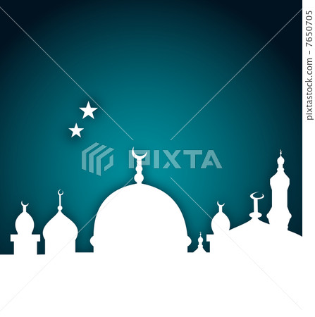 elegant card with beautiful mosque 7650705