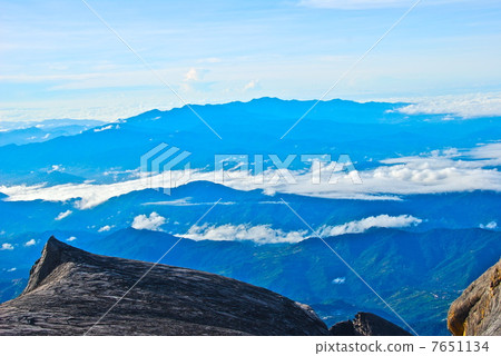 "South Peak (left)" of Mount Kinabalu (Sabah / East Malaysia / Borneo Island) 7651134