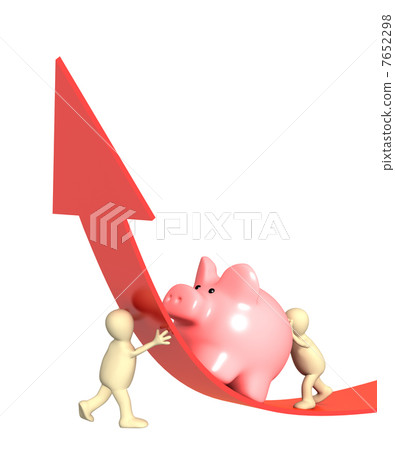 Two puppets with piggy bank 7652298