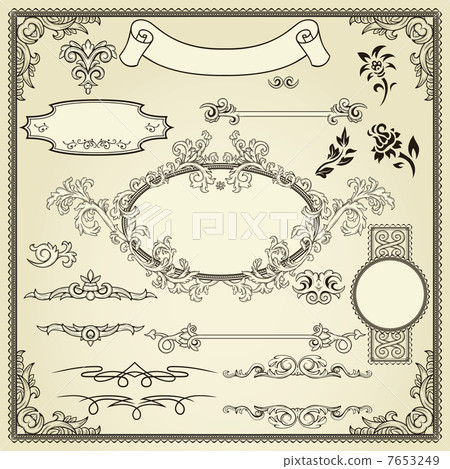 Set of vintage design elements 7653249