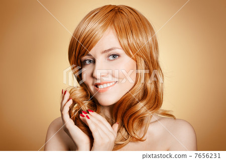 Beauty Portrait. Curly Hair Beauty Portrait. Curly Hair 7656231
