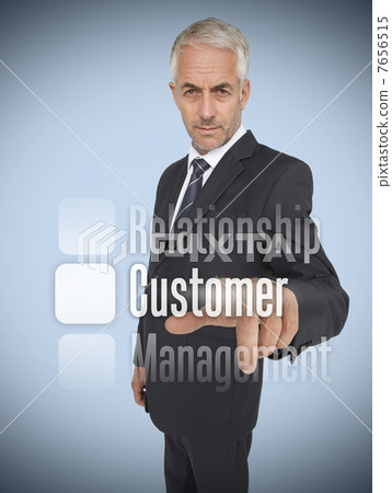 Businessman selecting the word customer Businessman selecting the word customer 7656515