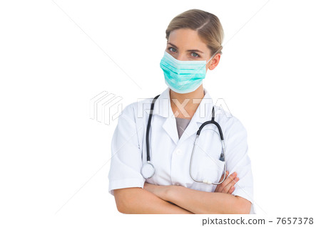 Nurse wearing surgical mask 7657378