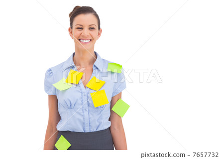 Businesswoman with adhesive notes Businesswoman with adhesive notes 7657732