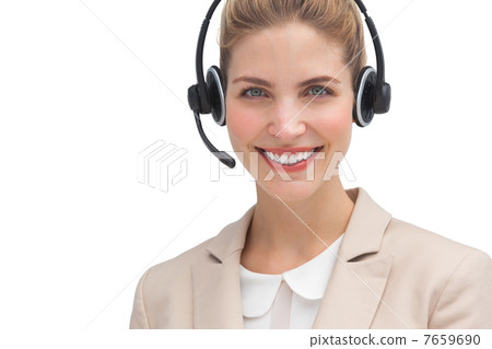 Pretty businesswoman with headset 7659690