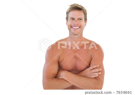Shirtless attractive man with arms crossed 7659691