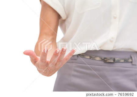 Businesswoman presenting her hand 7659692