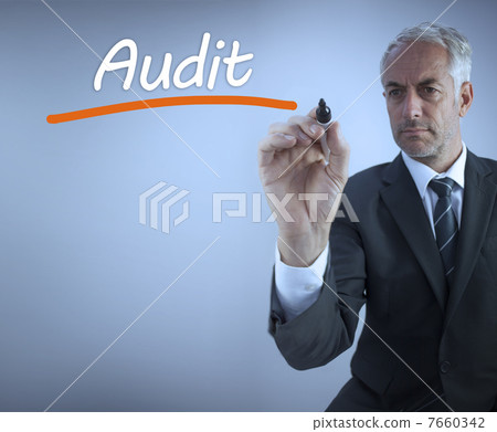 Businessman writing the word audit 7660342