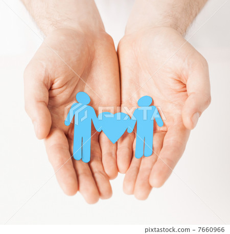 man hands with paper men 7660966