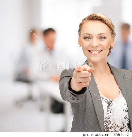 businesswoman pointing her finger 7661622