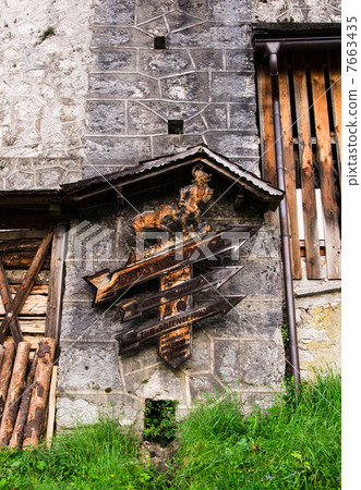 Austrian Hallstatt road guide board 7663435