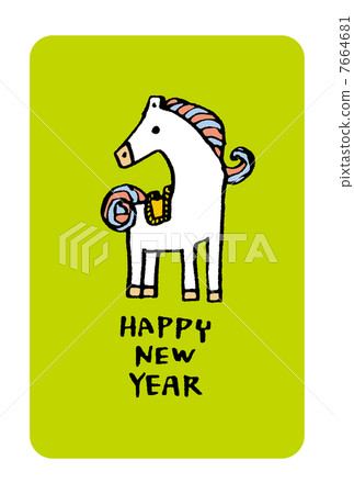 New Year's card material "Year" 7664681