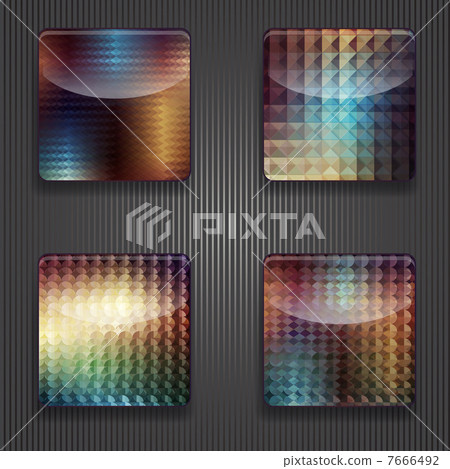 4 Shiny Icons - Stock Illustration [7666492] - PIXTA