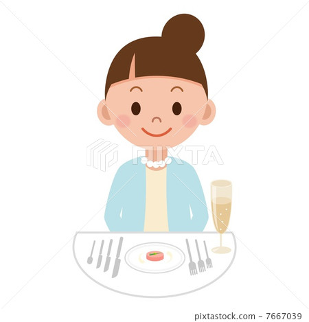 A woman eating dinner A woman eating dinner 7667039