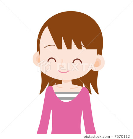 小姐女孩上身微笑 小姐女孩上身微笑 7670112