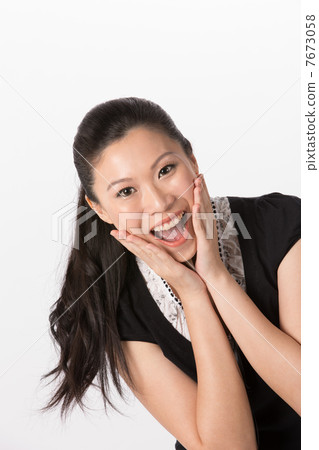 Woman looking happy. Woman looking happy. 7673058