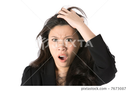 Woman looking shocked. Woman looking shocked. 7673087