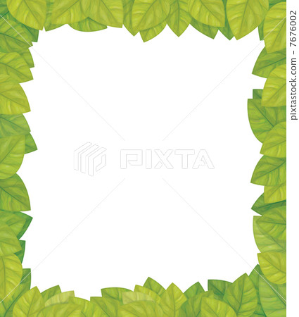 Vector frame of green leaves. Vector frame of green leaves. 7676002