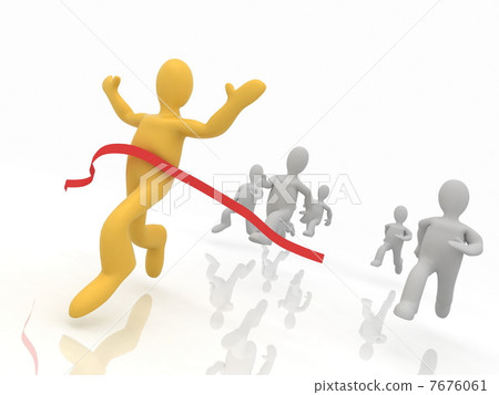 winner ran to the finish line first - Stock Illustration [7676061] - PIXTA