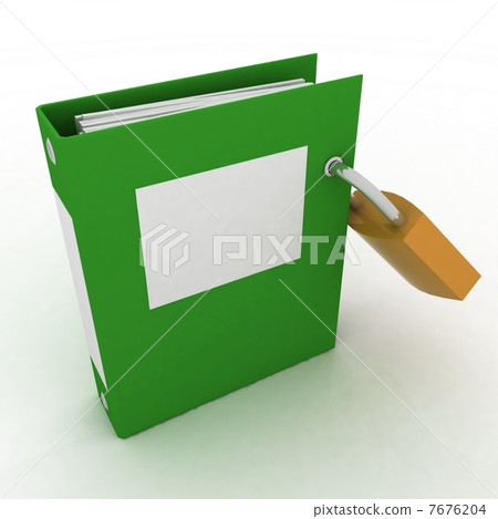 image of a folder with the lock on a white 7676204