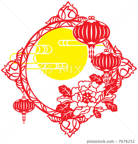 Chinese Mid Autumn festival and New year design element 7676252