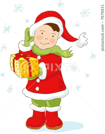 Christmas Dwarf, snowflakes, space for text. Vector illustration 7676831