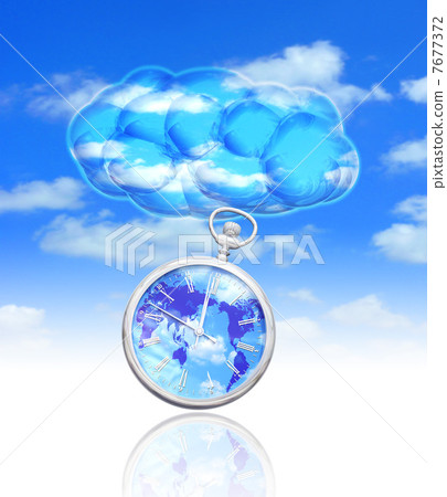 Cloud computing and world clock Cloud computing and world clock 7677372