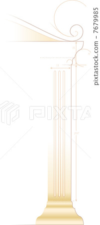 Architecture sketch of ancient Greek style column. Architecture sketch of ancient Greek style column. 7679985