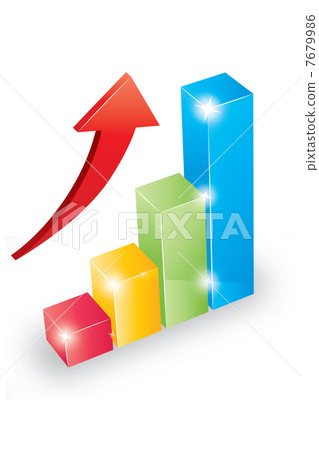 Bar graph and arrow rising - Stock Illustration [7679986] - PIXTA