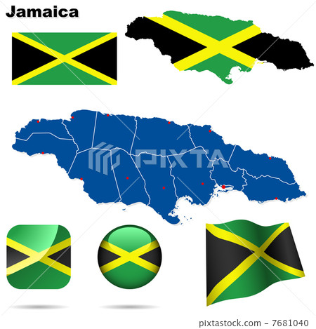 Jamaica vector set. 7681040