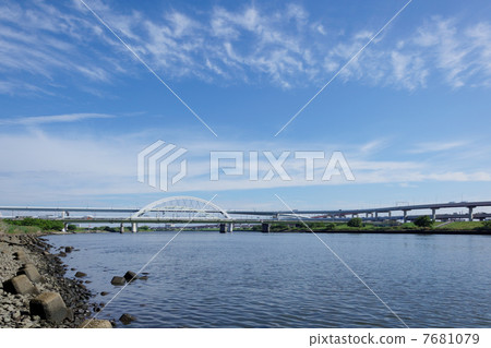 Arakawa和江北交界處的Goshiki Sakura Ohashi大橋 7681079