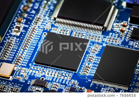 Close-up of electronic circuit board. Macro . Close-up of electronic circuit board. Macro . 7686658