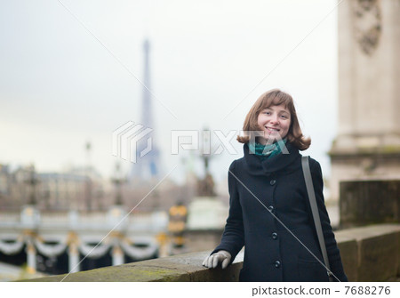 Happy tourist in Paris 7688276