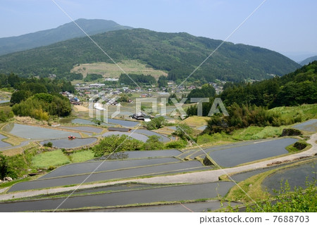 Slope rice terrace Slope rice terrace 7688703