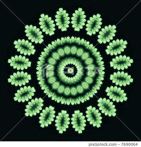 Abstract green shape on black 7690064