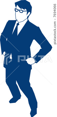A businessman standing with his hand on his back 7694066