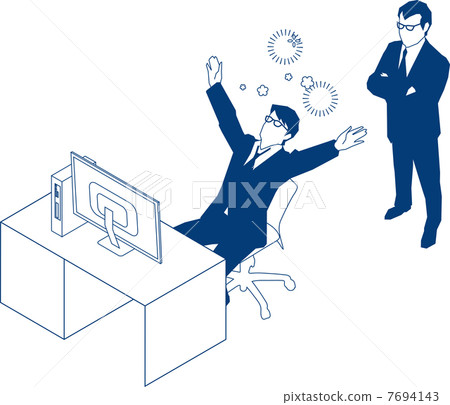 A businessman monitored by his boss 7694143
